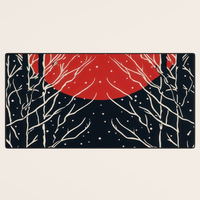 Red Moon Deer Pair Desk Mat Gallery Image 3