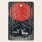 Red Moon Deer Pair Cutting Board Gallery Image 1