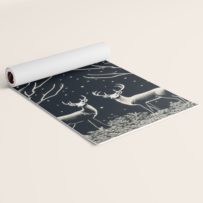 Red Moon Deer Pair Yoga Mat Gallery Image 2