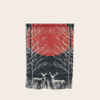Red Moon Deer Pair Wall Hanging Gallery Image 1