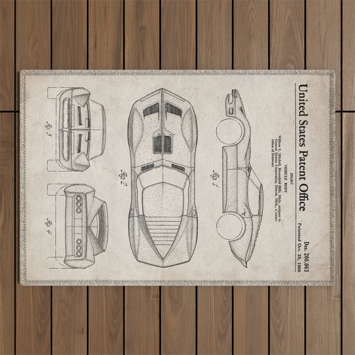 Classic Car Patent - American Car Art - Antique Outdoor Rug Gallery Image 1