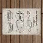 Classic Car Patent - American Car Art - Antique Outdoor Rug Gallery Image 1