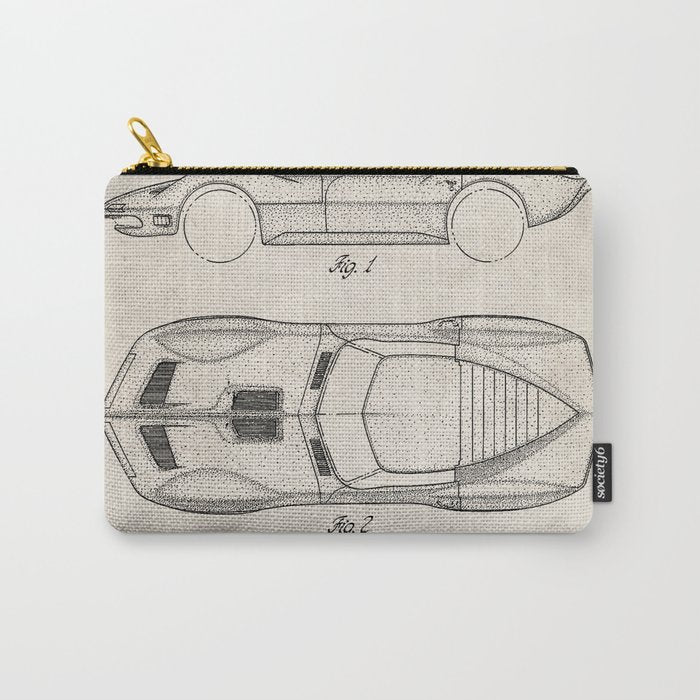 Classic Car Patent - American Car Art - Antique Carry All Pouch Gallery Image 1