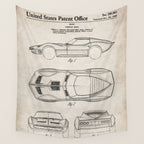 Classic Car Patent - American Car Art - Antique Wall Tapestry Gallery Image 4