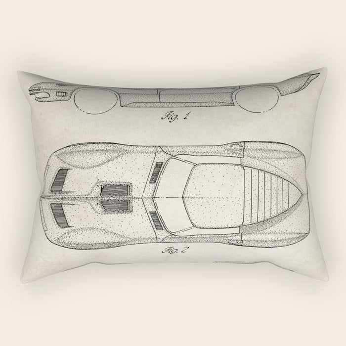 Classic Car Patent - American Car Art - Antique Rectangular Pillow Gallery Image 2