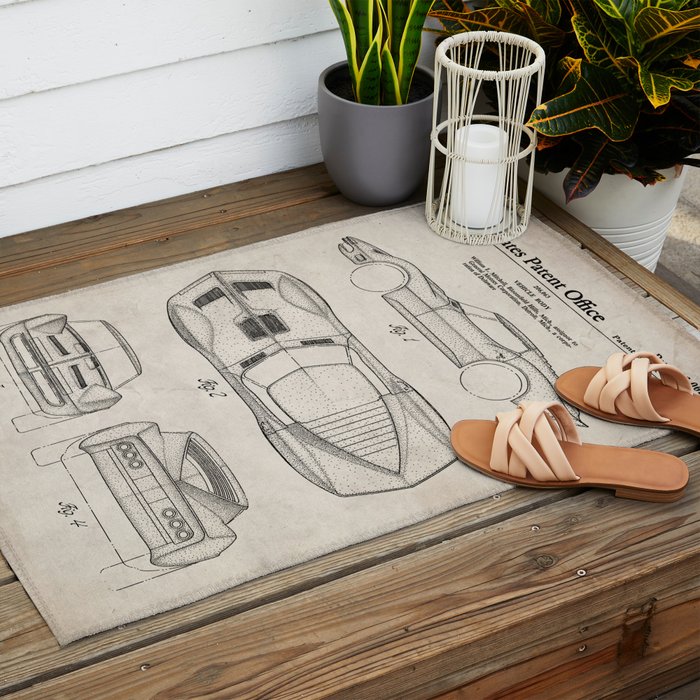 Classic Car Patent - American Car Art - Antique Outdoor Rug Gallery Image 2