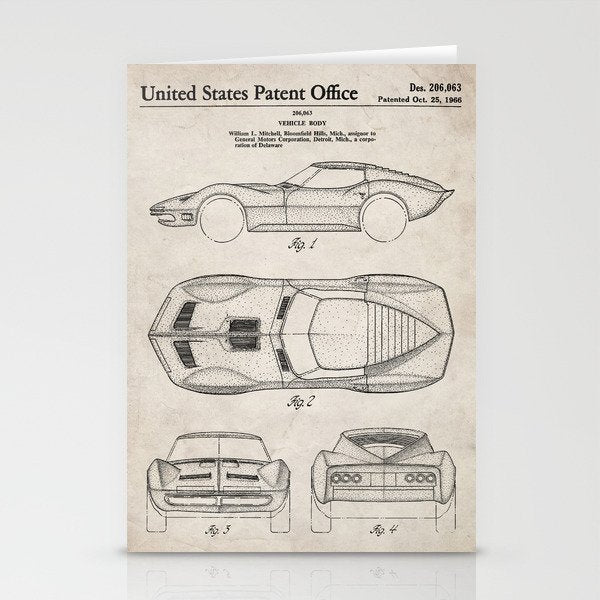 Classic Car Patent - American Car Art - Antique Stationery Card Gallery Image 2