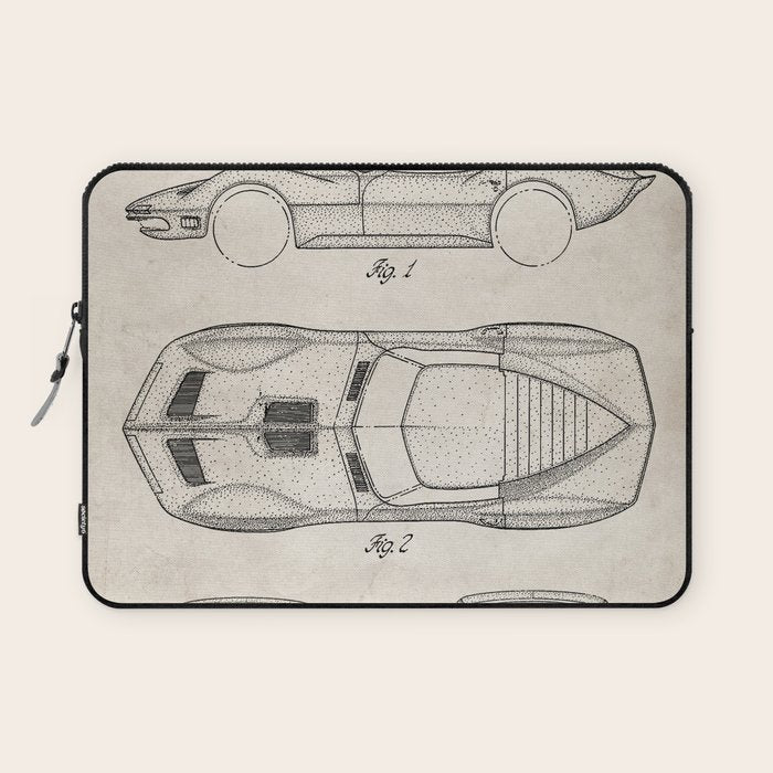 Classic Car Patent - American Car Art - Antique Laptop Sleeve Gallery Image 1