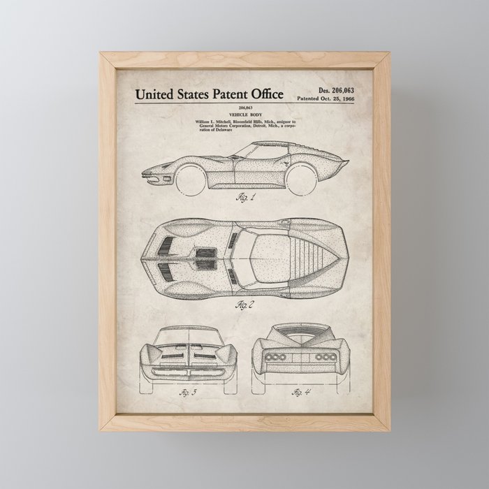 Classic Car Patent - American Car Art - Antique Mini Art Print Gallery Image 1