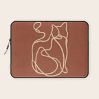 Abstract Line Art Cat 8 Laptop Sleeve Gallery Image 1