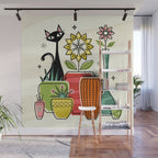 Plants, Pots, and a Pussycat ©studioxtine Wall Mural Gallery Image 1