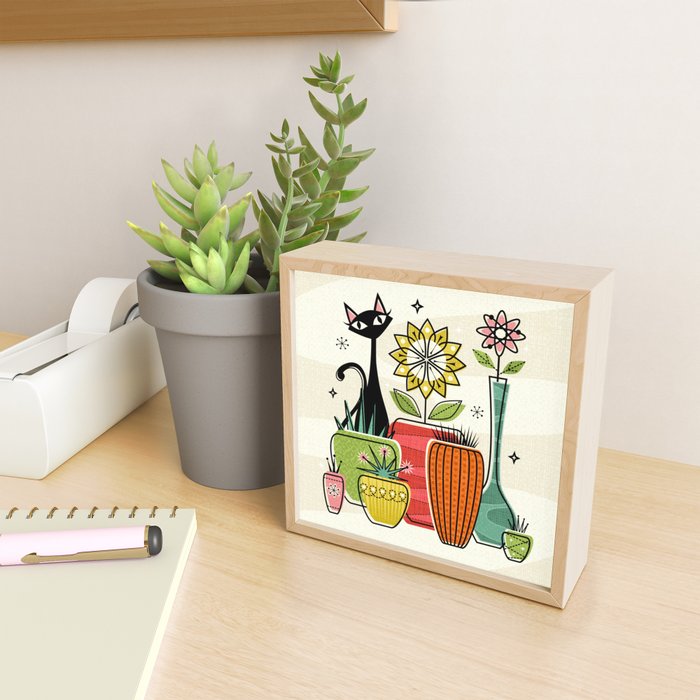 Plants, Pots, and a Pussycat ©studioxtine Mini Art Print Gallery Image 2