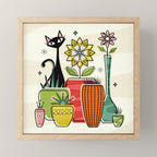 Plants, Pots, and a Pussycat ©studioxtine Mini Art Print Gallery Image 1