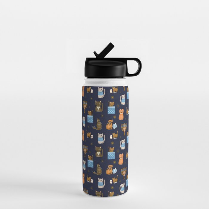 Hanukkah Cats Water Bottle Gallery Image 1