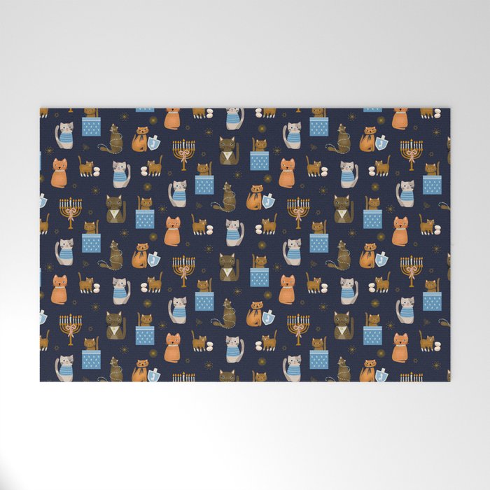 Hanukkah Cats Welcome Mat Gallery Image 1