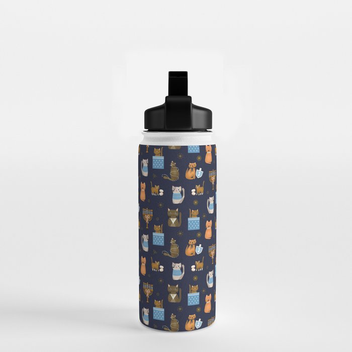 Hanukkah Cats Water Bottle Gallery Image 2