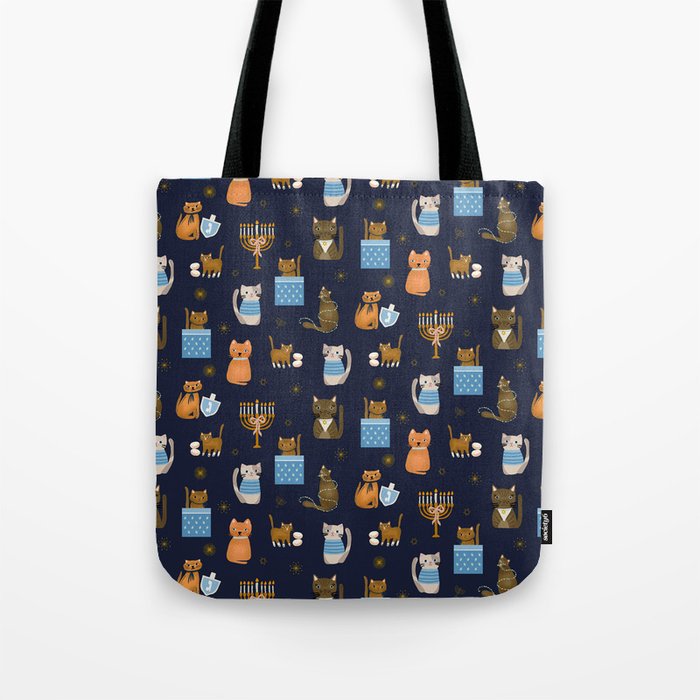 Hanukkah Cats Tote Bag Gallery Image 1