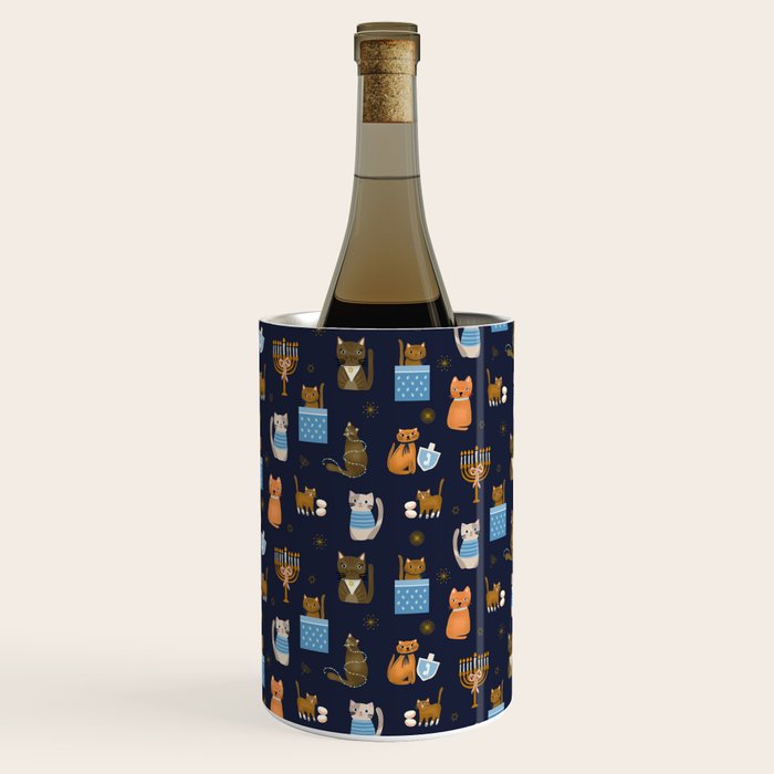 Hanukkah Cats Wine Chiller Gallery Image 1
