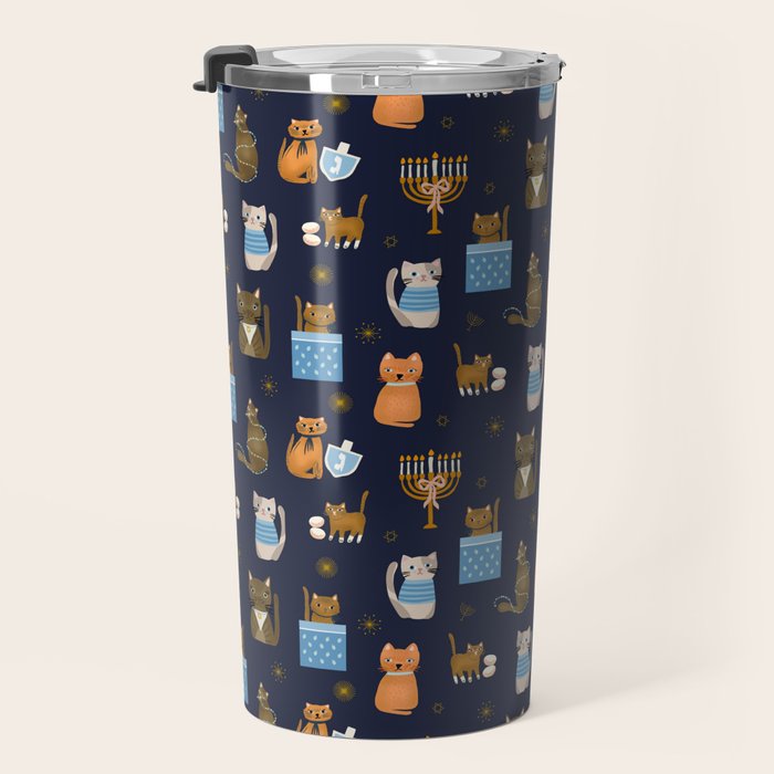 Hanukkah Cats Travel Mug Gallery Image 3