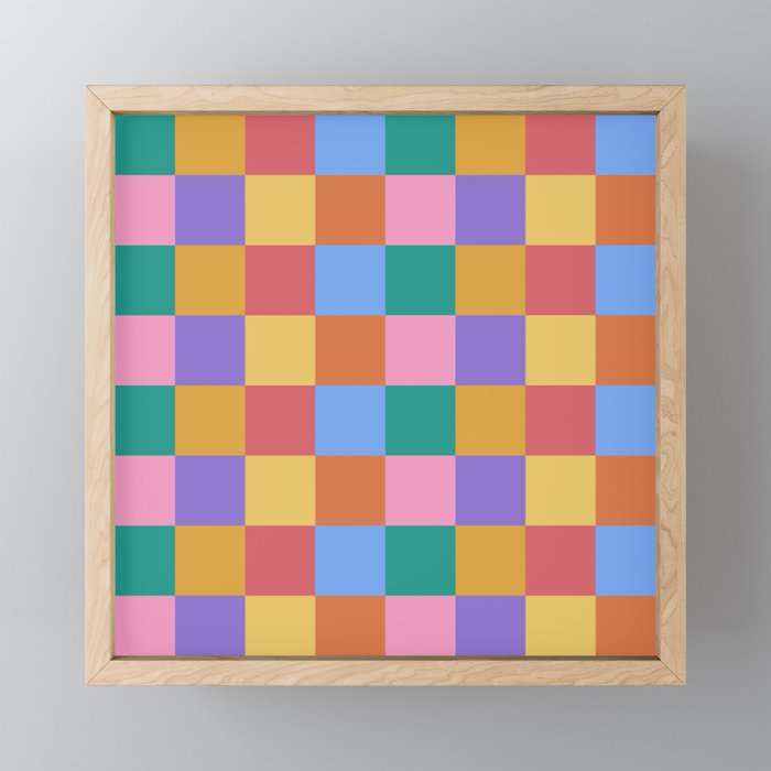 Checkered Multicolor Pattern XIX Colorful Rainbow Mini Art Print Gallery Image 1