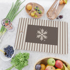 Snowflake Brown Striped Cutting Board Gallery Image 2