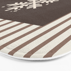 Snowflake Brown Striped Bath Mat Gallery Image 3