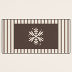 Snowflake Brown Striped Desk Mat Gallery Image 3
