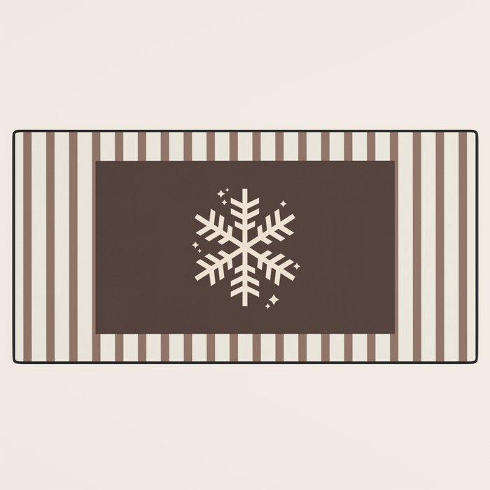 Snowflake Brown Striped Desk Mat Gallery Image 3