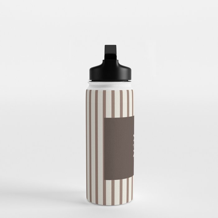 Snowflake Brown Striped Water Bottle Gallery Image 3