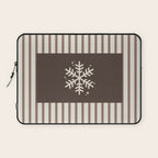 Snowflake Brown Striped Laptop Sleeve Gallery Image 1