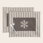 Snowflake Brown Striped Placemat Gallery Image 1