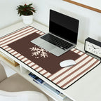 Snowflake Brown Striped Desk Mat Gallery Image 2