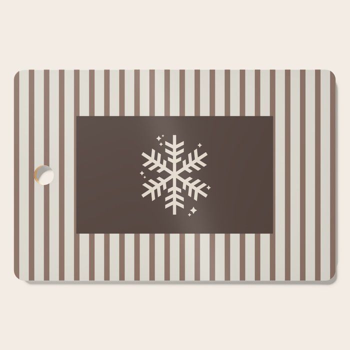 Snowflake Brown Striped Cutting Board Gallery Image 1