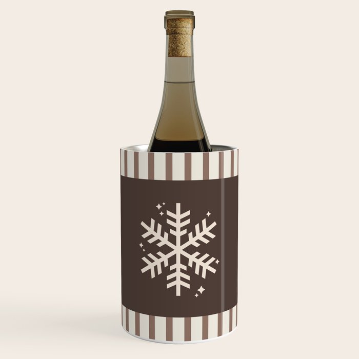 Snowflake Brown Striped Wine Chiller Gallery Image 1