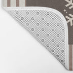 Snowflake Brown Striped Bath Mat Gallery Image 2