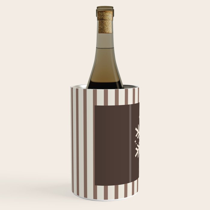 Snowflake Brown Striped Wine Chiller Gallery Image 2