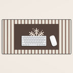 Snowflake Brown Striped Desk Mat Gallery Image 1