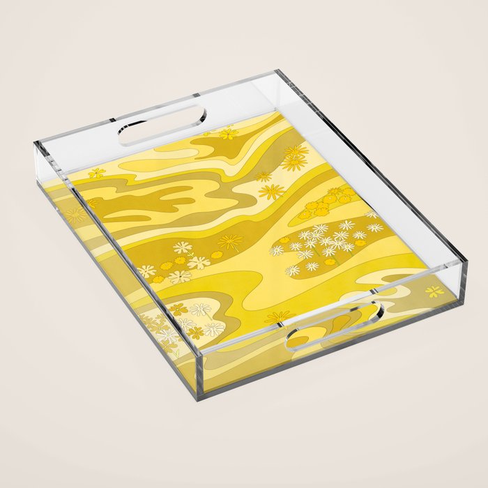Yellow Garden Acrylic Tray Gallery Image 1