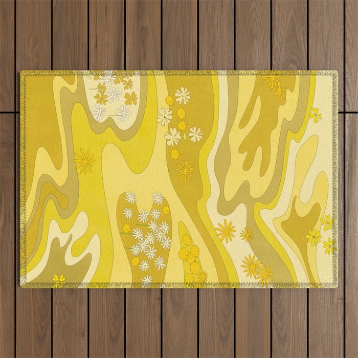 Yellow Garden Outdoor Rug Gallery Image 1