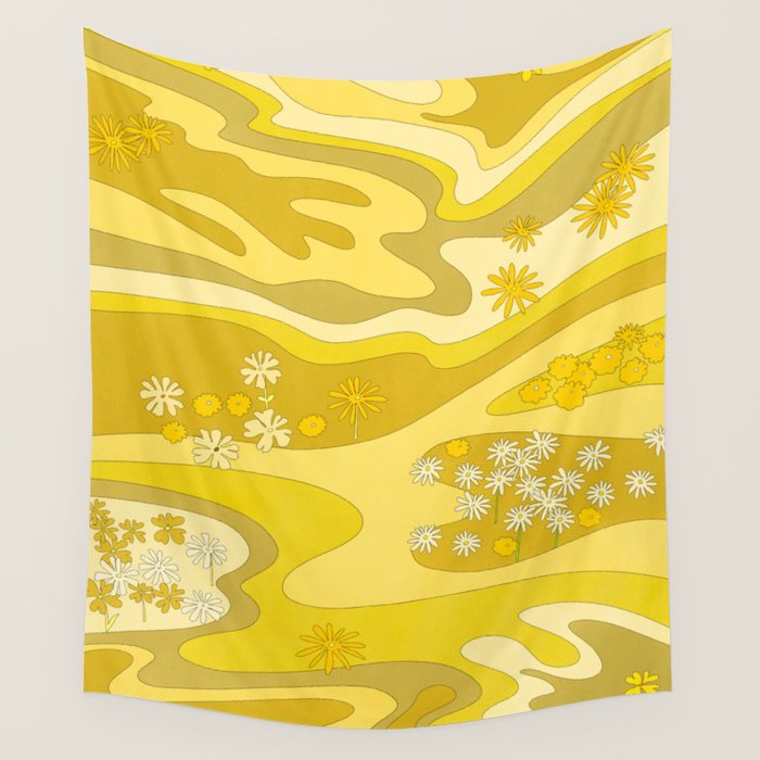 Yellow Garden Wall Tapestry Gallery Image 1