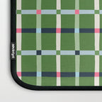 Windowpane Plaid Blue Pink on Green Laptop Sleeve Gallery Image 3
