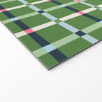 Windowpane Plaid Blue Pink on Green Welcome Mat Gallery Image 2