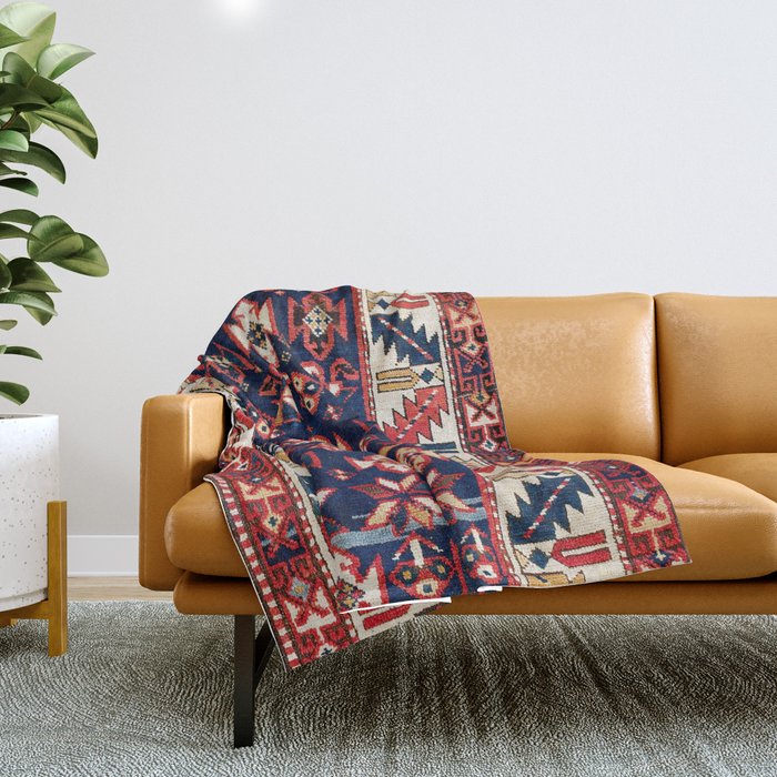 Genje Central Caucasus Rug Print Throw Blanket Gallery Image 1