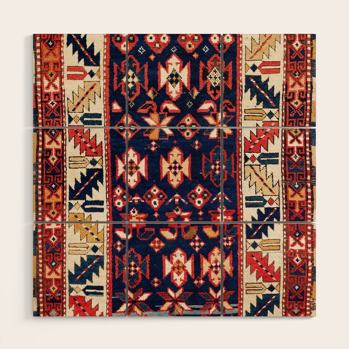 Genje Central Caucasus Rug Print Wood Wall Art Gallery Image 1