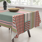 Vintage Striped Geometric Tablecloth Gallery Image 3
