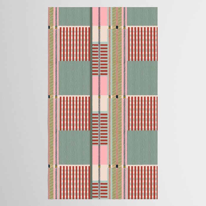 Vintage Striped Geometric Tablecloth Gallery Image 2