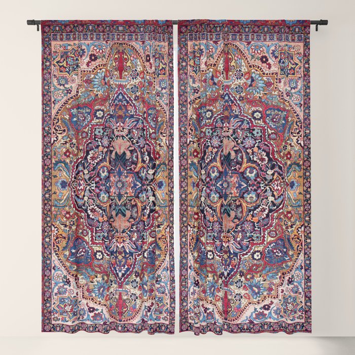 Antique Ornate Plum Spice Persian Kirman Rug Window Curtain Gallery Image 5