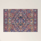 Antique Ornate Plum Spice Persian Kirman Rug Welcome Mat Gallery Image 1
