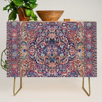 Antique Ornate Plum Spice Persian Kirman Rug Credenza Gallery Image 1
