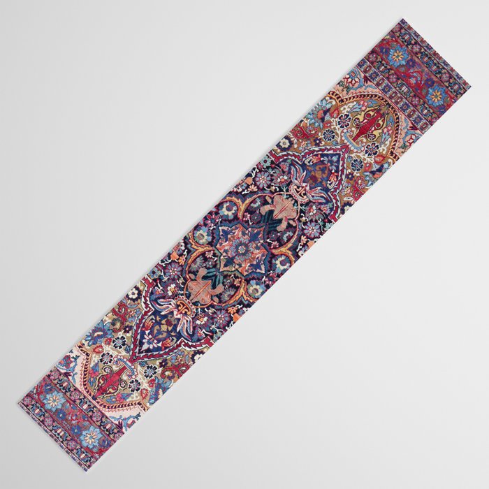 Antique Ornate Plum Spice Persian Kirman Rug Table Runner Gallery Image 3